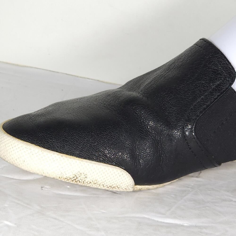 Frye women's Melanie US 7M Black Leather Slip On Flat Mules Sneakers Shoes - Picture 14 of 16